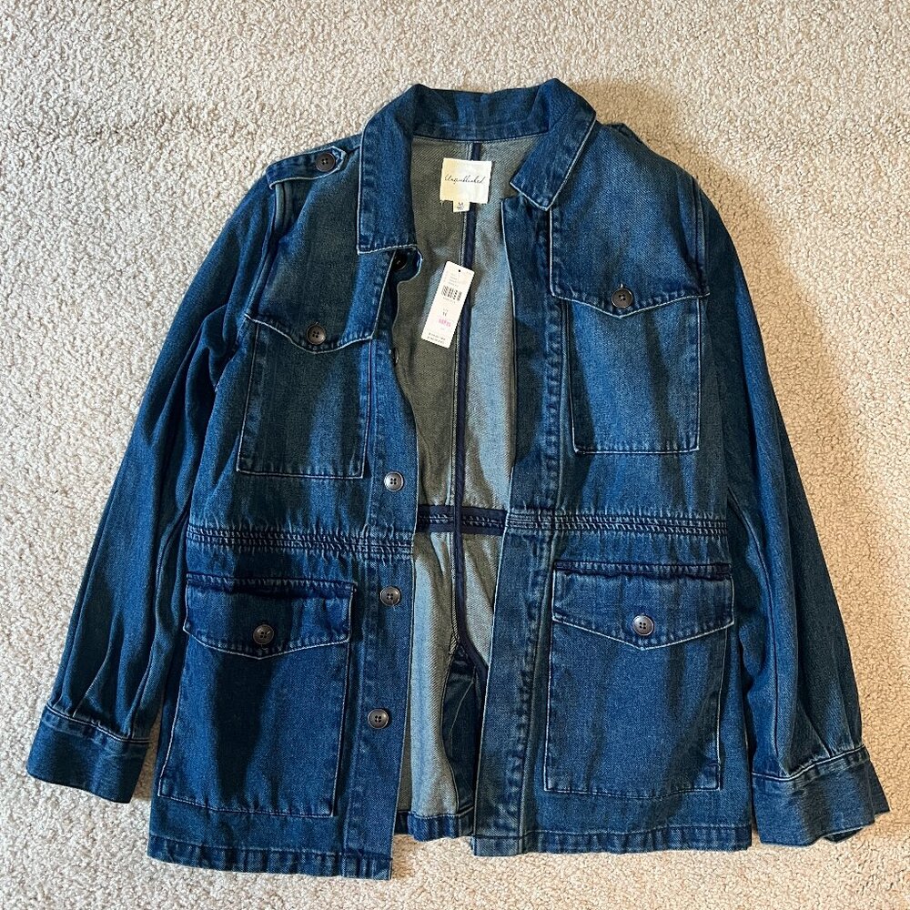 NWT Unpublished x Anthropologie Morgan Utility Denim Jacket, Size Medium
